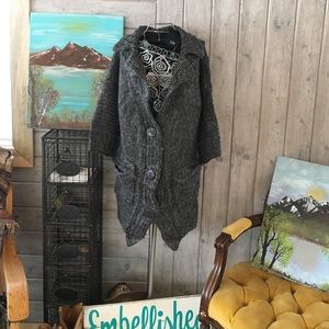 COPY - Fuzzy warm snap front cardigan longer style